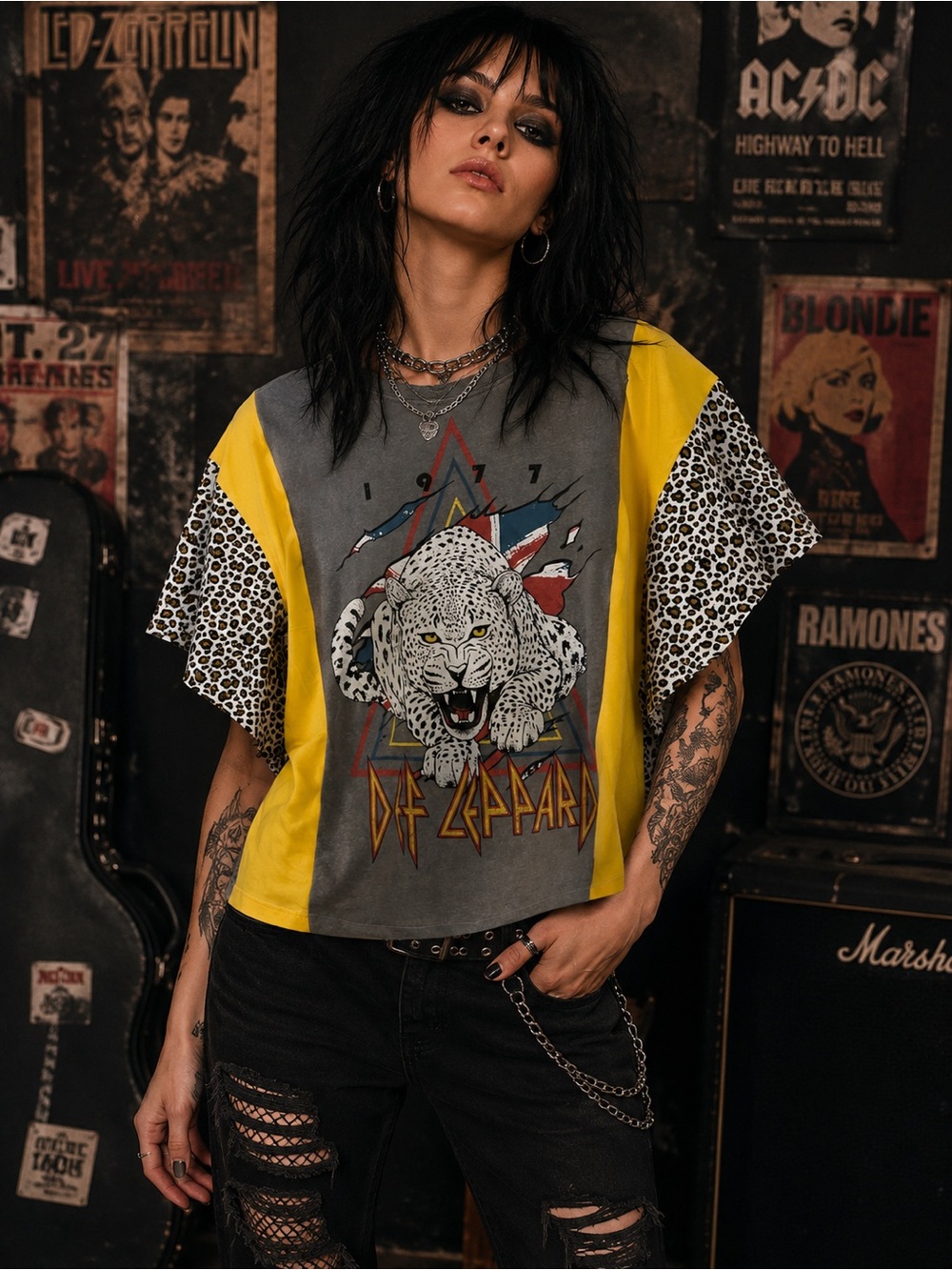 Def Leppard Graphic Tee upcycle